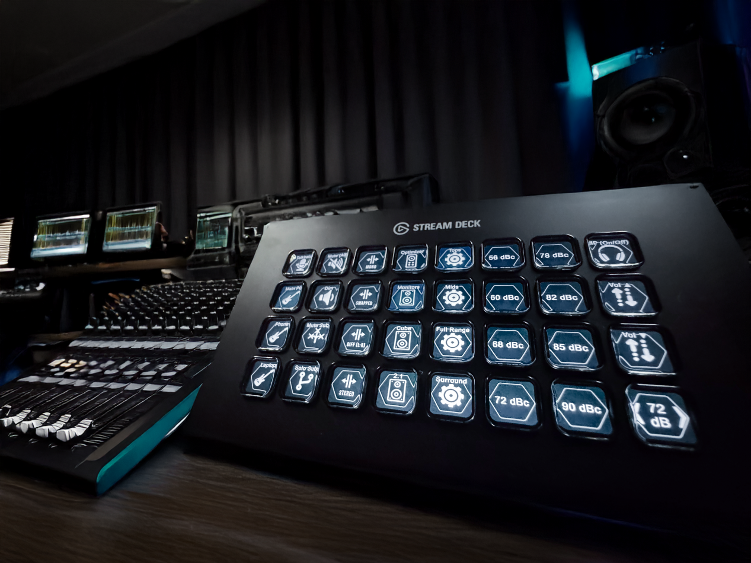 Monitor Control on a Stream Deck XL in the studio